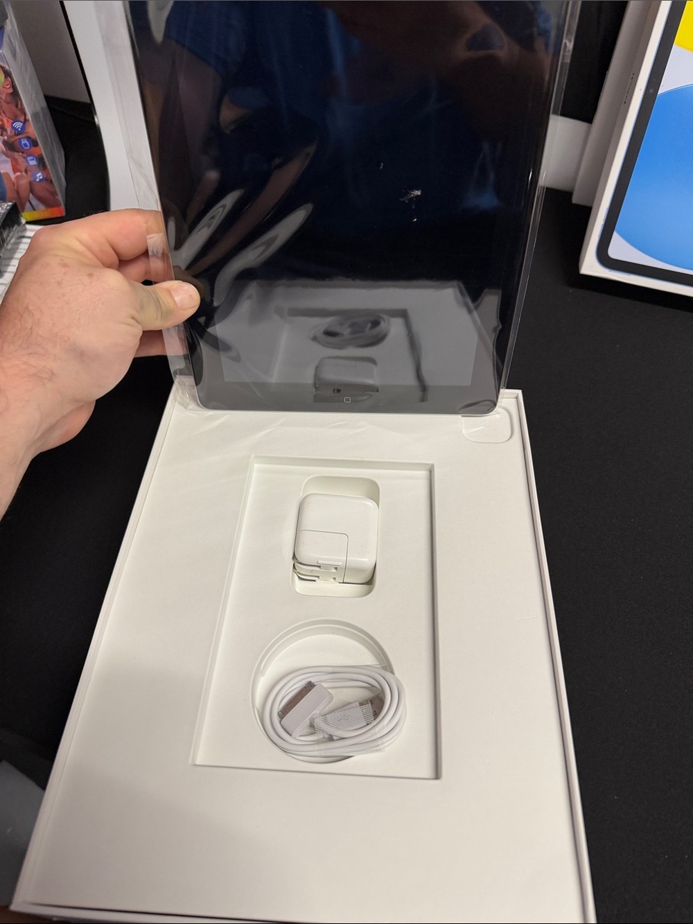 Apple iPad Tablet in Black with White Accessories